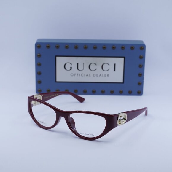 Gucci GG1825O 003 Cat Eye Eyeglasses - Bordeaux 54mm - Picture 1 of 11